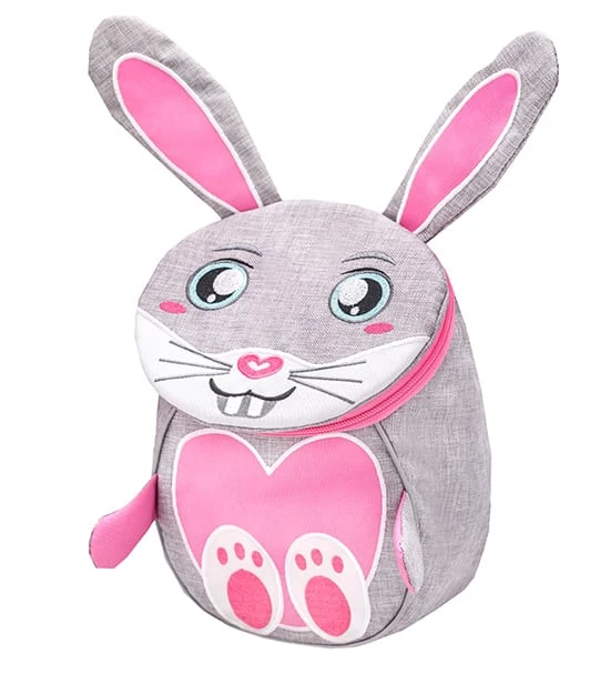 Kindergartenrucksack "Mini Animal Mini Bunny" In Grau/Rosa - H 25 L 18 T 11 Cm 3 Kindergartenrucksack "Mini Animal Mini Bunny" In Grau/Rosa - H 25 L 18 T 11 Cm