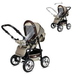 10tlg. Set: Kombi Kinderwagen "Rio" In Braun -Familien Geschäft bergsteiger 10tlg set kombi kinderwagen rio in braun 3