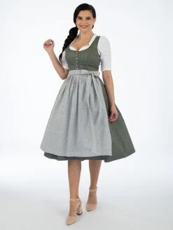 Dirndl In Grau/ Grün