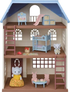 Epoch Sylvanian Families Himmelblaues Dreistöckiges Haus Geschenk Set, Limitiert