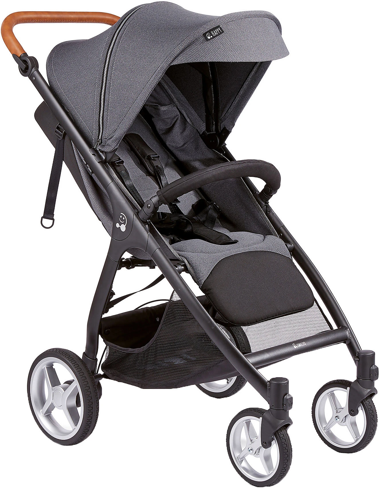 Buggy SMILOO HAPPY+, Black/cognac, Steel Grey 3 Buggy SMILOO HAPPY+, Black/cognac, Steel Grey