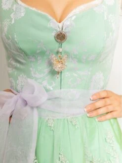 Dirndl "Mara" In Grün/ Weiß -Familien Geschäft halali by astrid soll dirndl mara in grun weiss 2