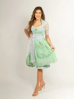 Dirndl "Mara" In Grün/ Weiß