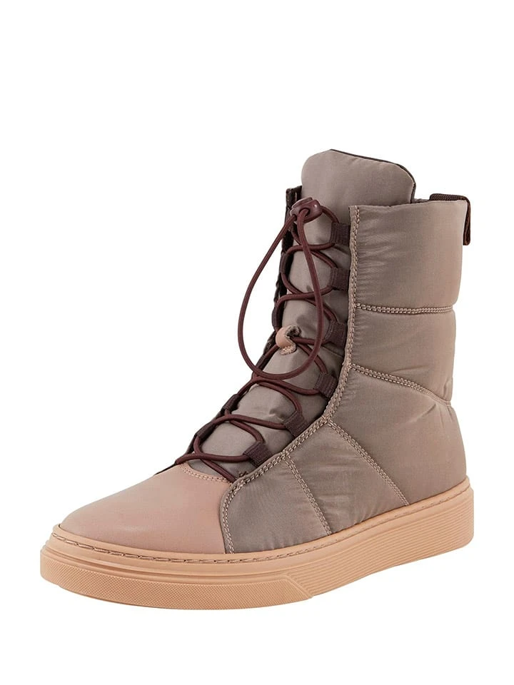 Heine Leder-Boots In Khaki 3 Heine Leder-Boots In Khaki