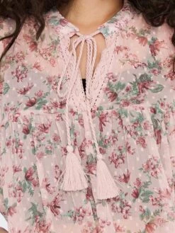 ONLY Bluse "Aida Elisa" In Rosa/ Rot/ Grün -Familien Geschäft only bluse aida elisa in rosa rot grun 4