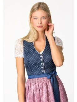 Dirndl "Cynthia" In Dunkelblau/ Rosa -Familien Geschäft stockerpoint dirndl cynthia in dunkelblau rosa 3
