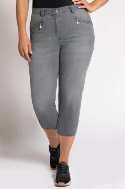 Ulla Popken Stretchjeans 7/8 In Grau
