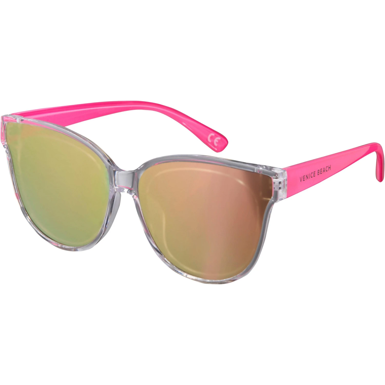 VENICE BEACH Sonnenbrille In Crystal Clear-pink Temple-pink Mirror 3 VENICE BEACH Sonnenbrille In Crystal Clear-pink Temple-pink Mirror